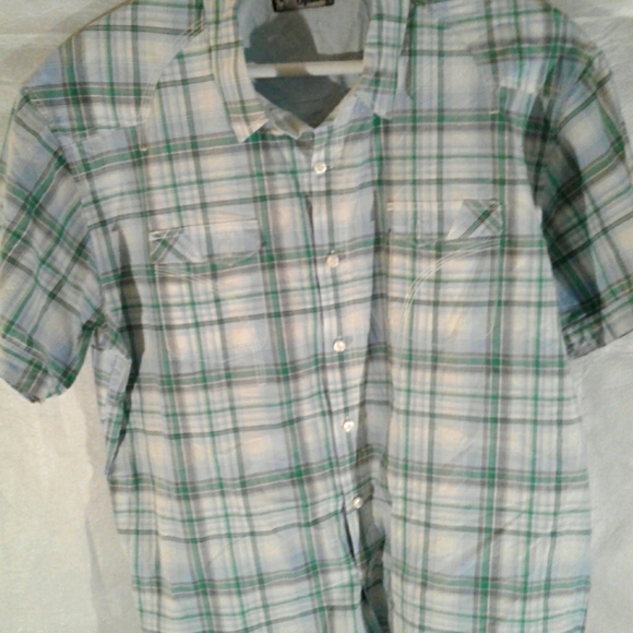 Men's 2XL short sleeve plaid shirt (Public Opinion) - Picture 1 of 6